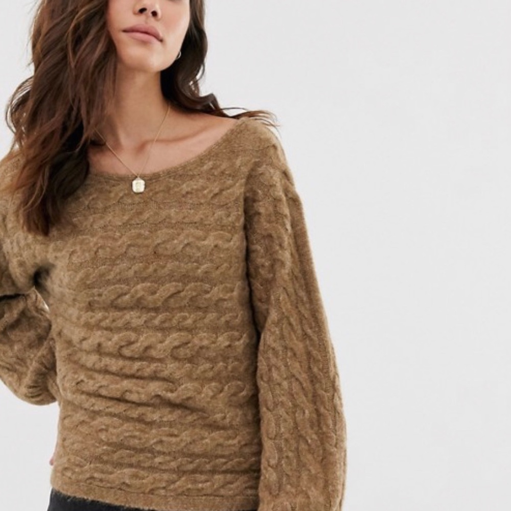 Abercrombie & Fitch brown boatneck sweater size xs